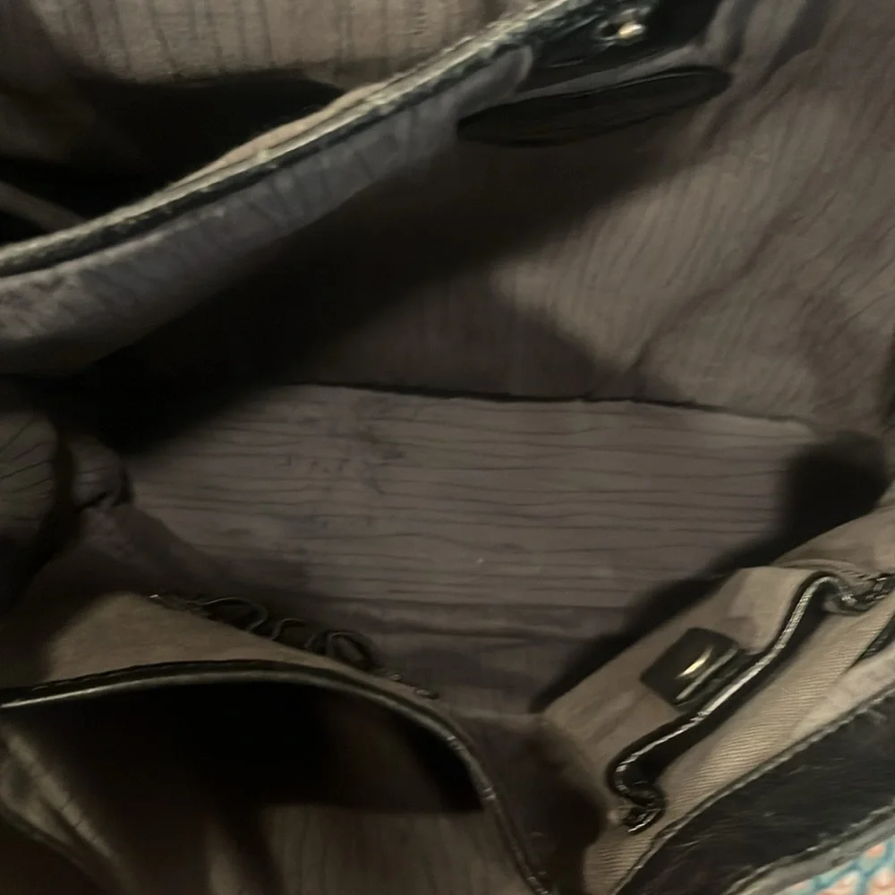 Fossil Black Leather Messenger Bag